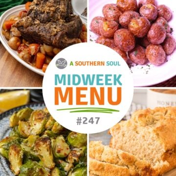 Crock pot beef roast with 3 additional recipes for Midweek Menu.
