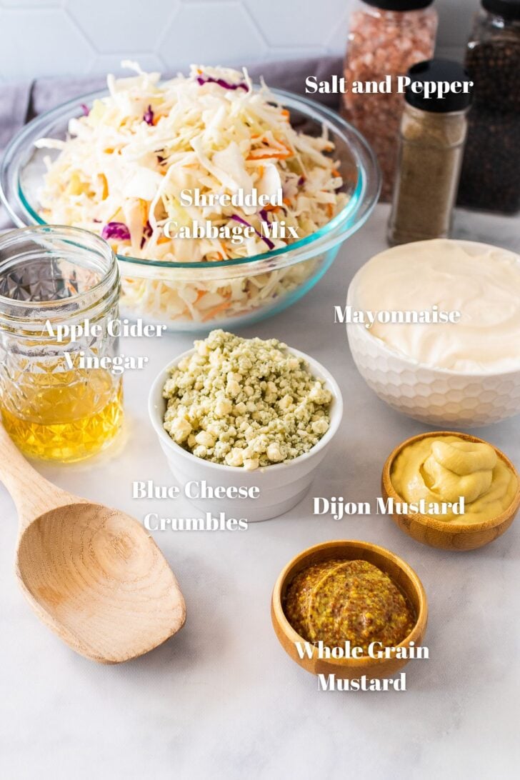 Ingredients for Blue Cheese Coleslaw