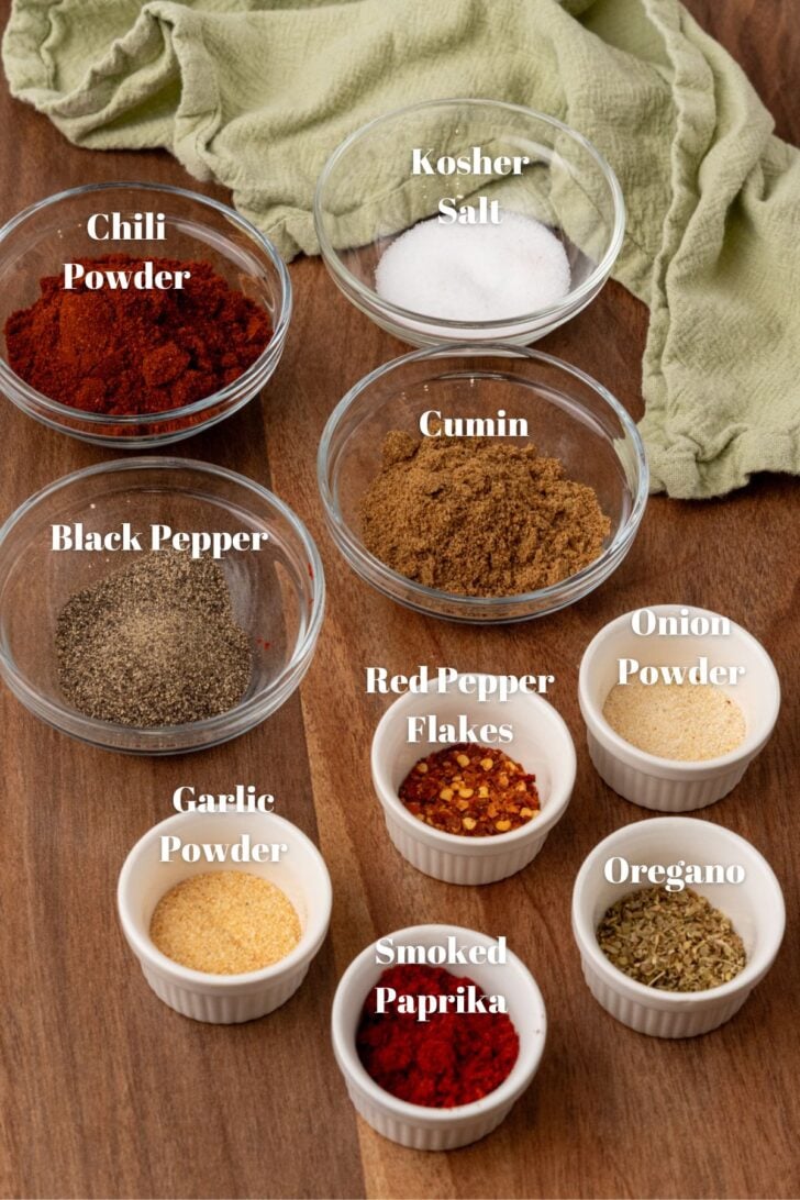 Ingredients for Homemade Taco Seasoning Recipe