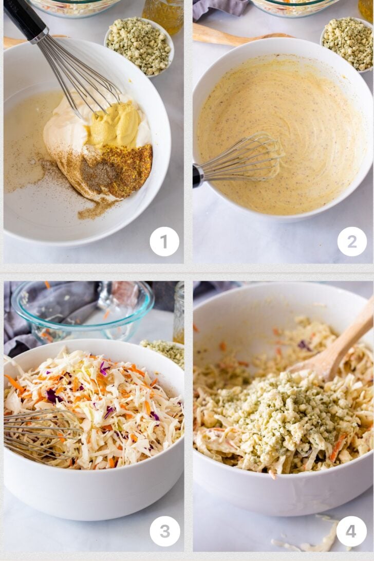 Blue Cheese Slaw Shots Process from Blue Cheese Coleslaw recipe
