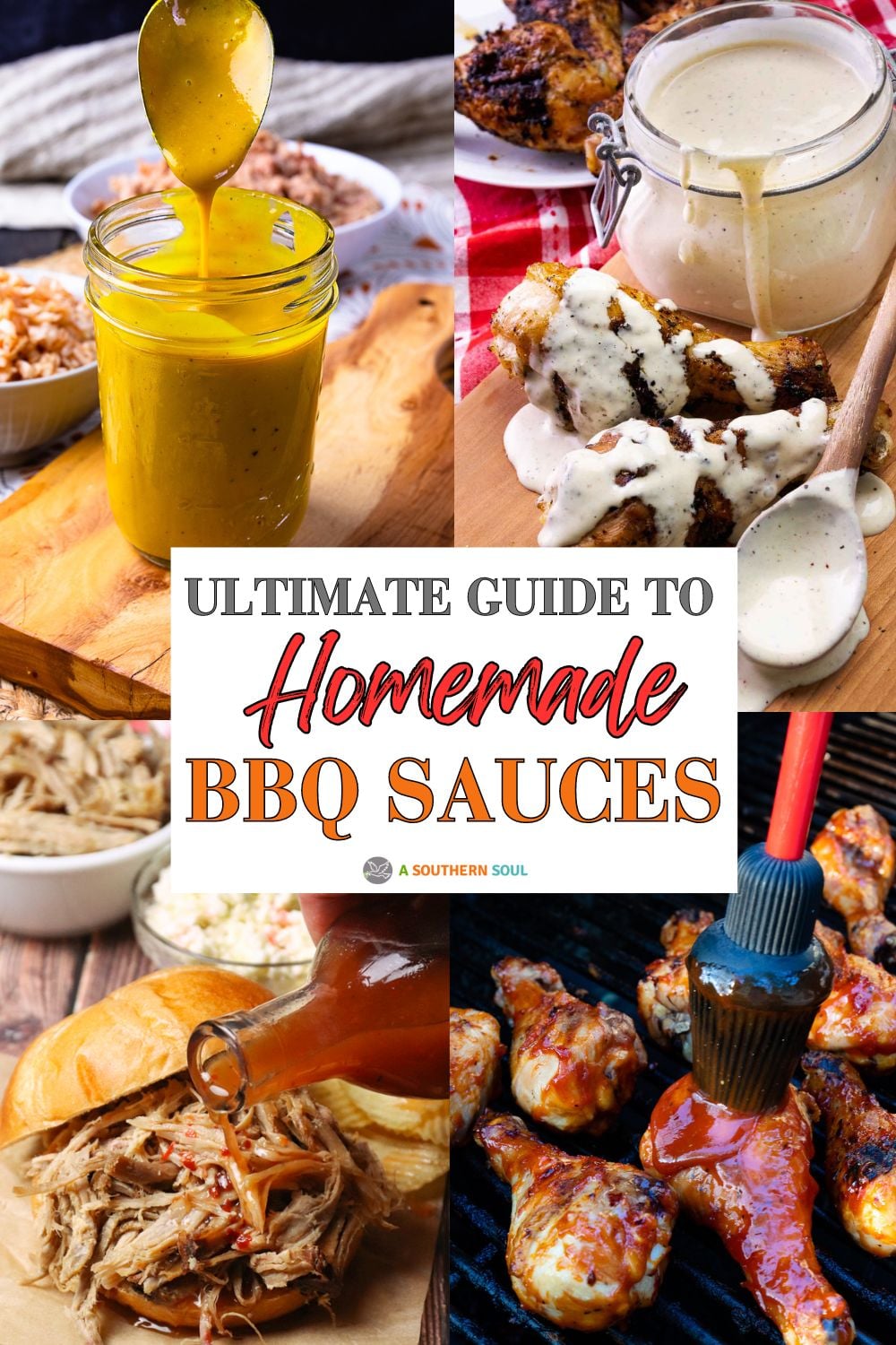 Step-by-step photos for The Ultimate Guide to Homemade BBQ Sauce featuring golden mustard sauce, creamy white sauce, and glossy brown sauce