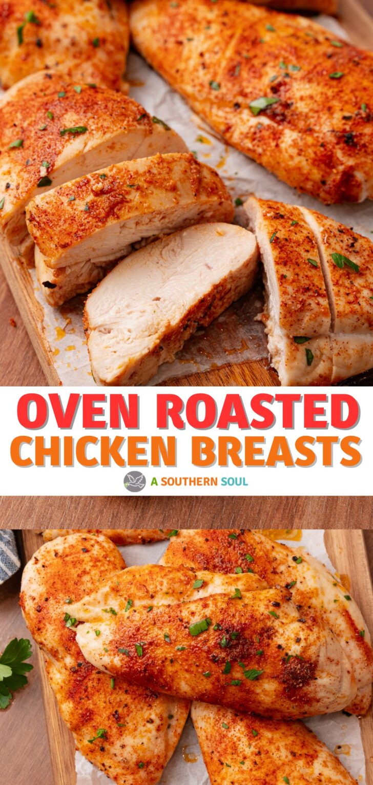 Craving juicy, mouthwatering chicken? With just five simple ingredients, this Oven Roasted Chicken Breasts recipe is foolproof! Perfectly tender and delicious chicken that's versatile enough for any meal, it's easy to make with my easy-to-follow tips.