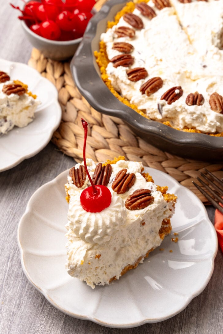 Million Dollar Pie lives up to its name and is perfect for summer cookouts, holiday dinners, or any time you want a sweet treat without turning on the oven. It has a creamy, dreamy filling in a buttery graham cracker pie crust that's easy to make and even easier to enjoy!