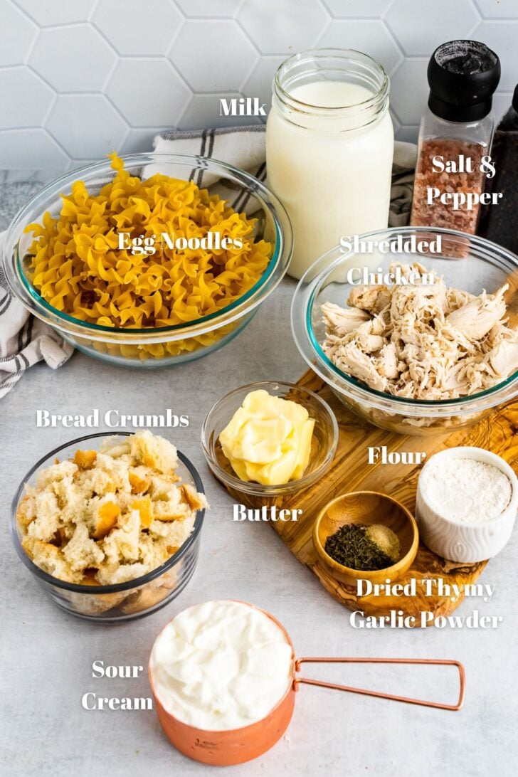 Ingredients for Creamy Chicken Casserole