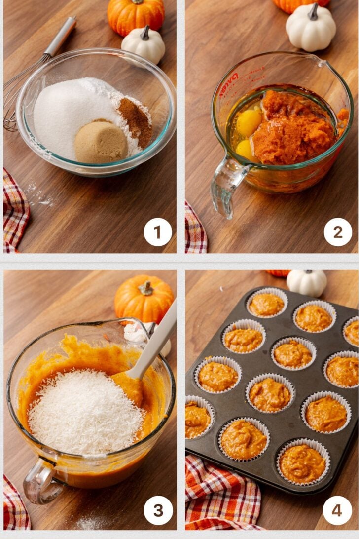 Pumpkin Muffins Process from Pumpkin Coconut Muffins recipe