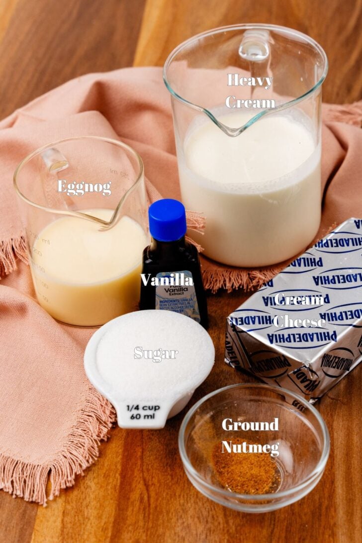 Ingredients for Eggnog Cheesecake Dip