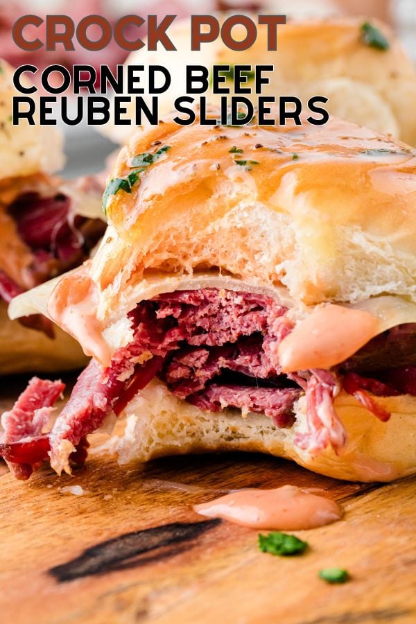 Reuben Sliders 600x900 from Crock Pot Corned Beef Reuben Sliders recipe