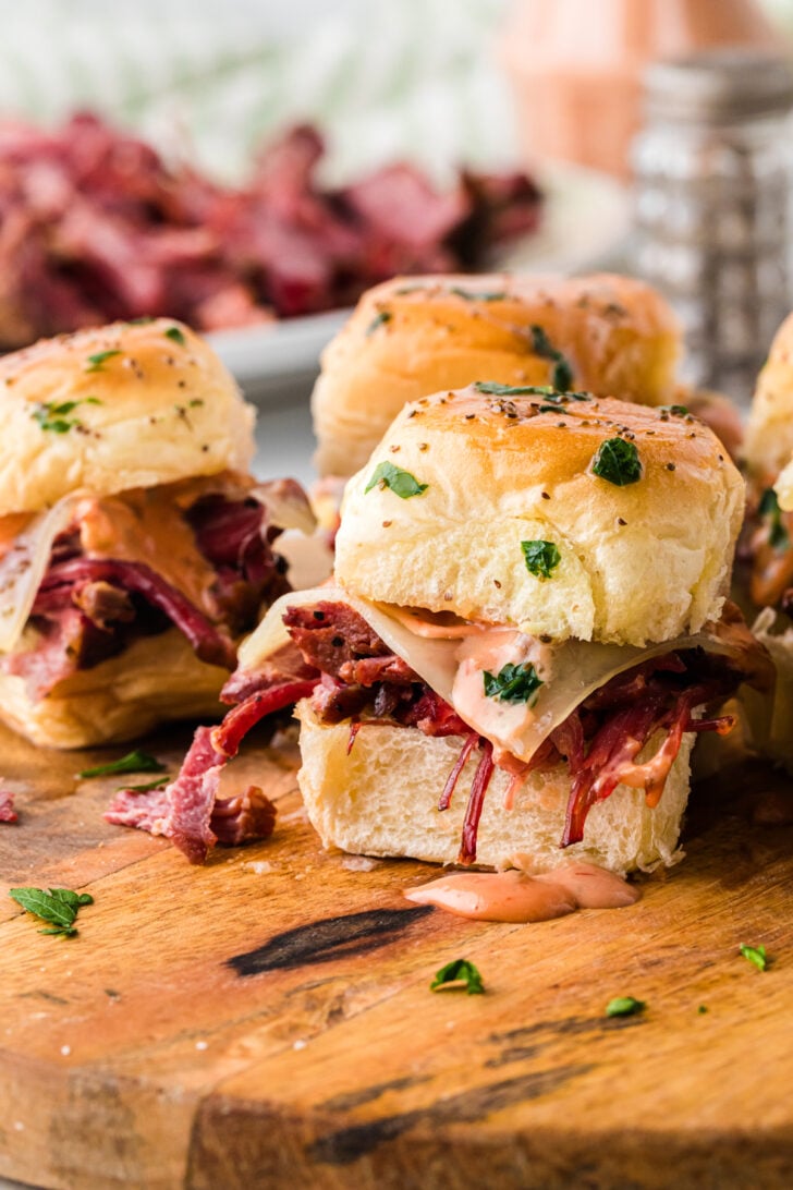 Reuben Sliders from Crock Pot Corned Beef Reuben Sliders recipe