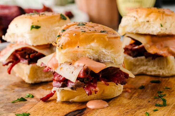 Reuben Sliders from Crock Pot Corned Beef Reuben Sliders recipe
