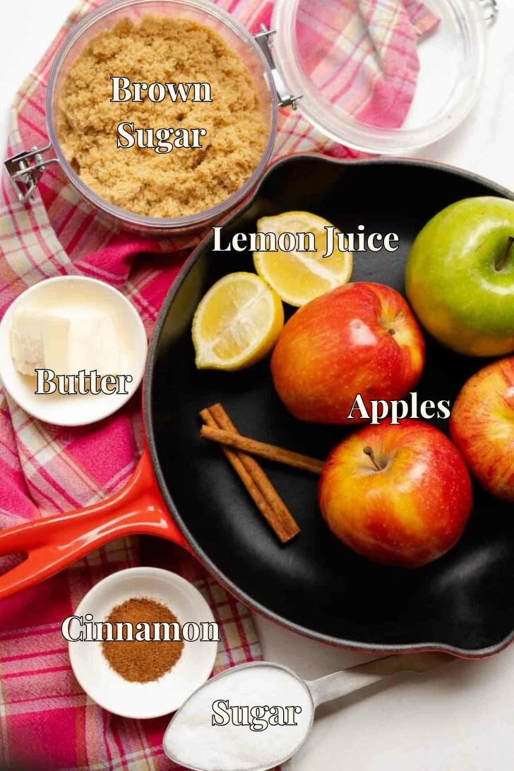 Ingredients for Skillet Cinnamon Apples