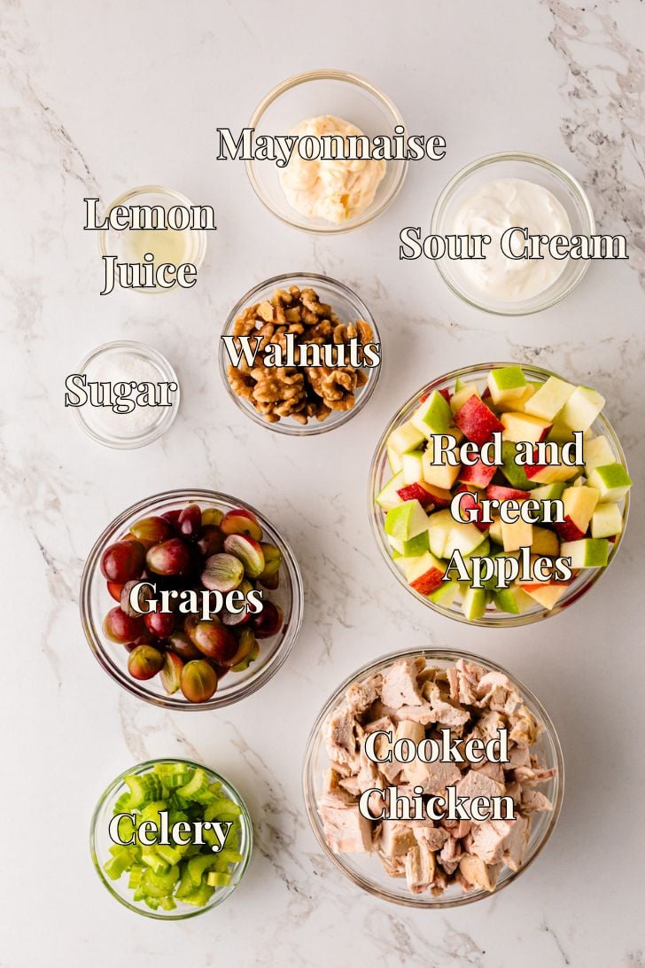 Ingredients for Waldorf Chicken Salad With Apples And Grapes