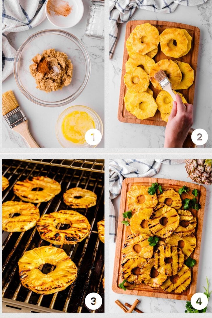 Pinterest pin for Grilled Pineapple with Brown Sugar Butter Glaze