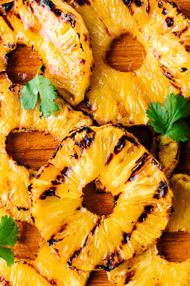 Pinterest pin for Grilled Pineapple with Brown Sugar Butter Glaze