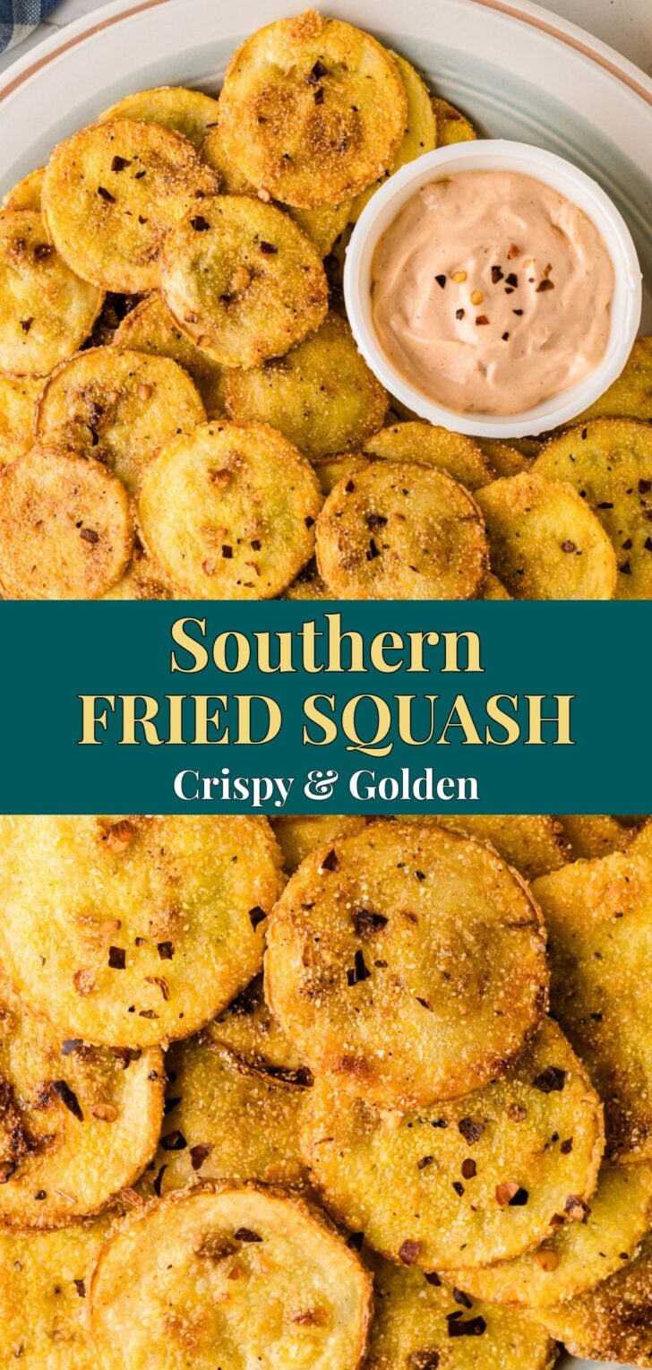 Pinterest pin image for Southern Fried Squash