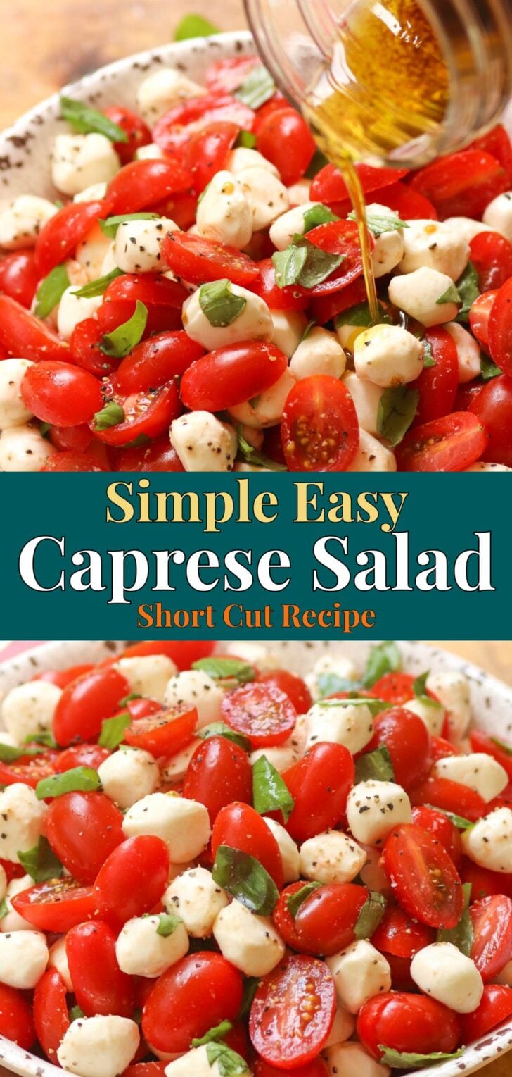 Pinterest pin image for Easy Caprese Salad