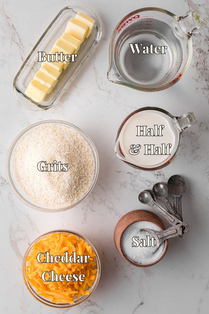 Ingredients for Slow Cooker Cheese Grits