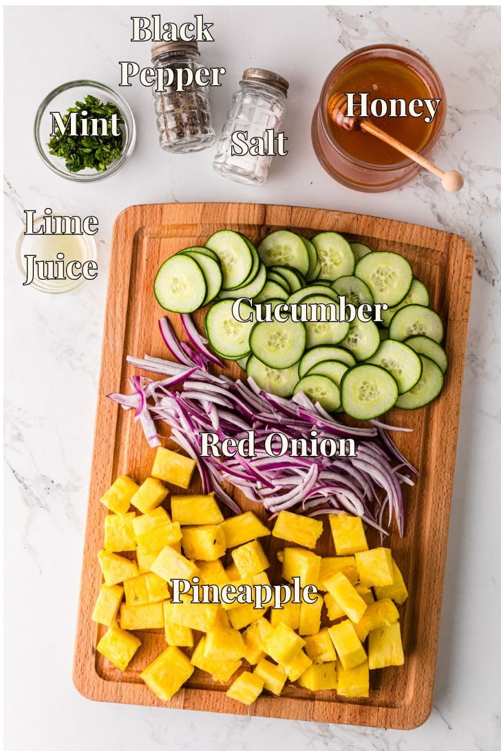 Ingredients for Pineapple Cucumber Salad