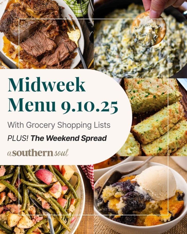 Pinterest pin image for Midweek Menu Meal Plan 9.10.25