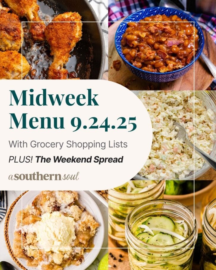 Pinterest pin image for Midweek Menu Meal Plan 9.24.25