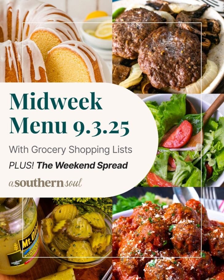 Pinterest pin image for Midweek Menu Meal Plan 9.3.25