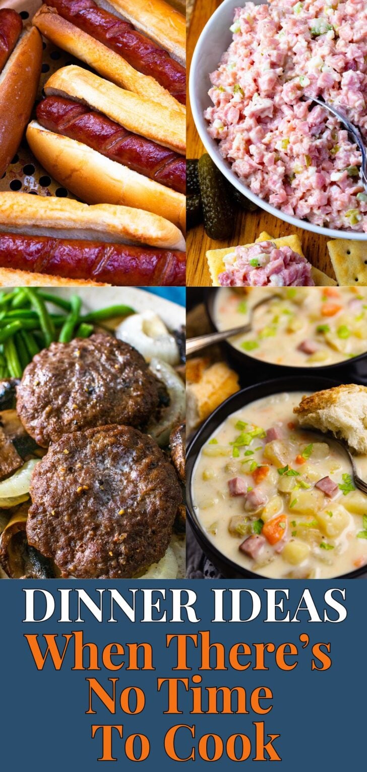 Pinterest pin image for Dinner Ideas When There's No Time To Cook