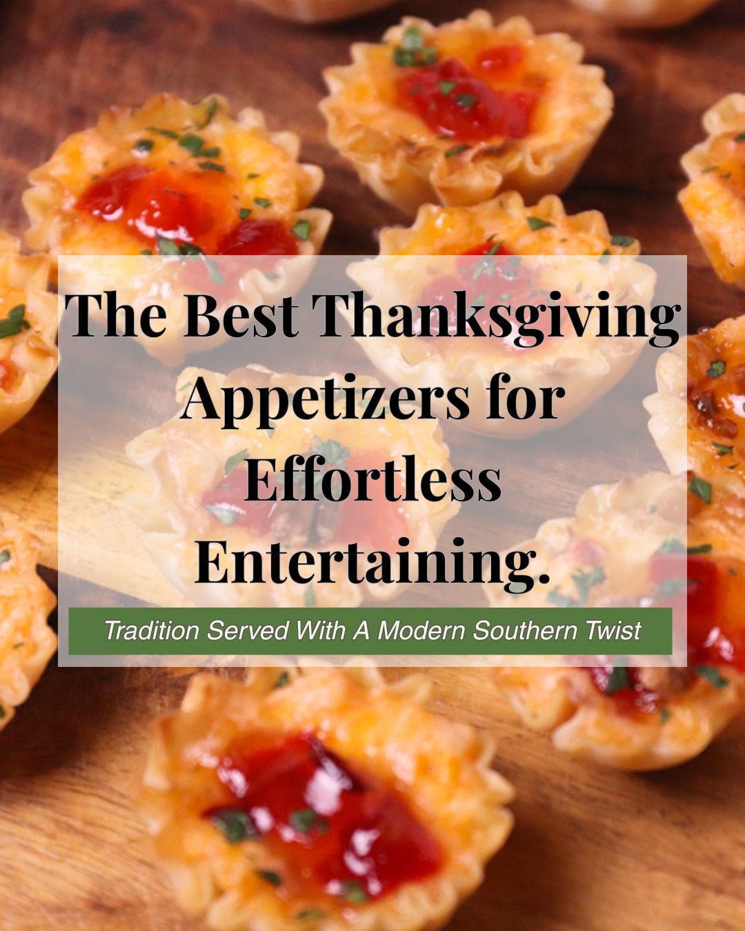 The Best Thanksgiving Appetizers for Effortless Entertaining: cheese and pimiento puff pastry bites garnished with chives on wooden surface,
