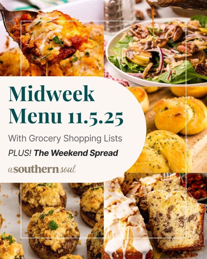 Pinterest pin image for Midweek Menu Meal Plan: 11.5.25