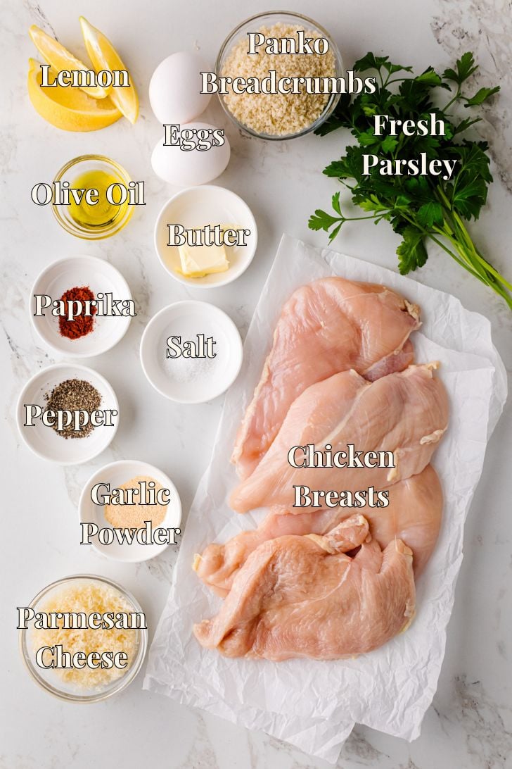 Ingredients for Parmesan Crusted Chicken