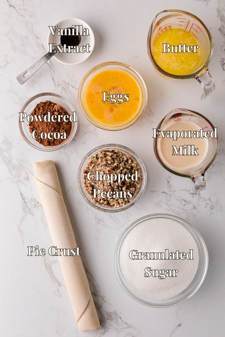 Ingredients for Chocolate Chess Pie Recipe