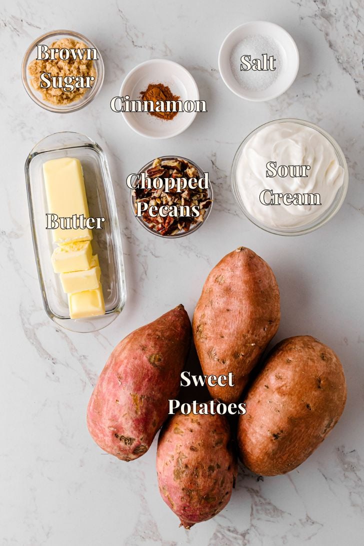 Ingredients for Twice Baked Sweet Potatoes
