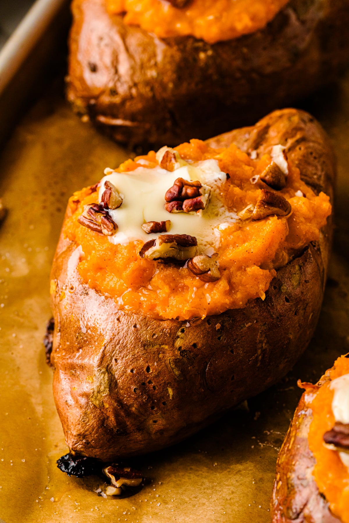 stuffed sweet potatoes from Roasted Asparagus with Lemon, Panko and Feta  