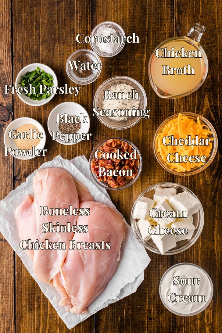 Ingredients for Crock Pot Creamy Ranch Chicken