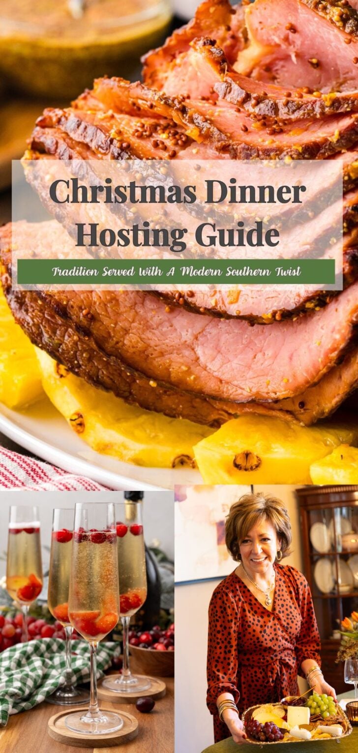 Pinterest pin image for Christmas Dinner Hosting Guide