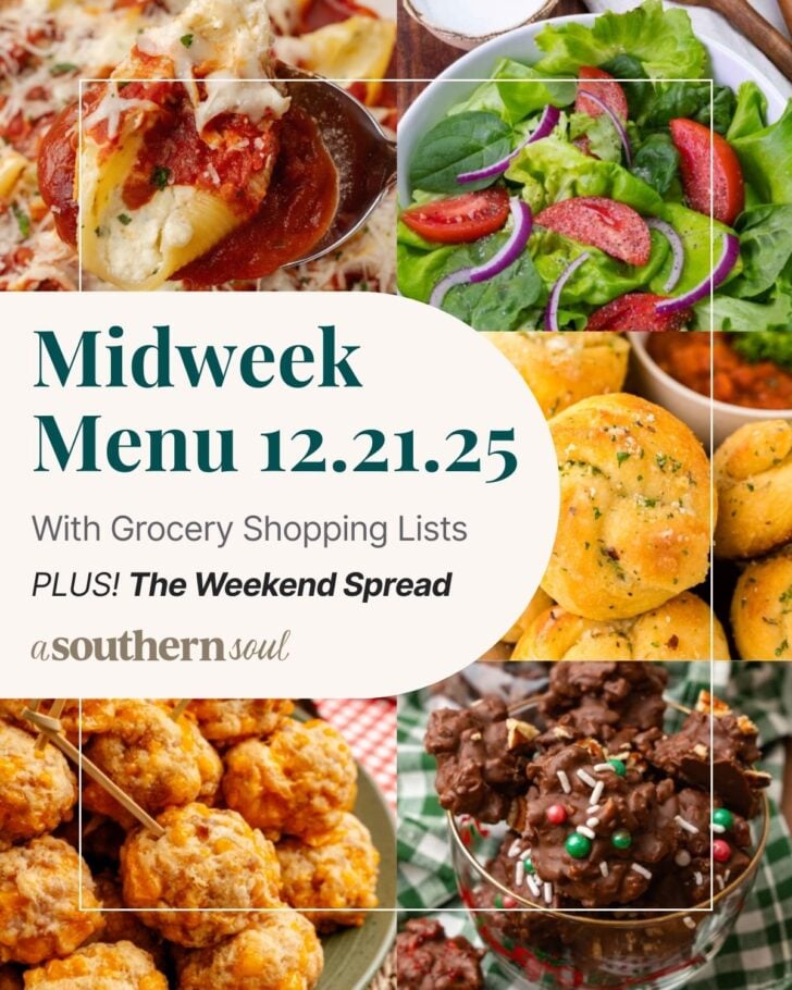Pinterest pin image for Midweek Menu Meal Plan: 12.21.25