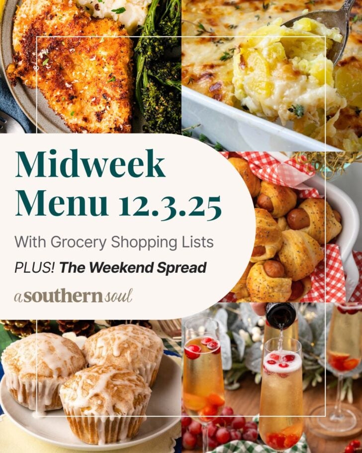 Pinterest pin image for Midweek Menu Meal Plan: 12.03.25