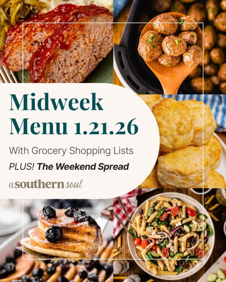 Pinterest pin image for Midweek Menu Meal Plan: 1.21.26