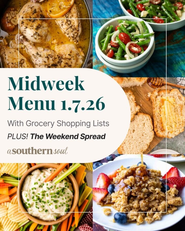 Pinterest pin image for Midweek Menu Meal Plan: 1.7.26