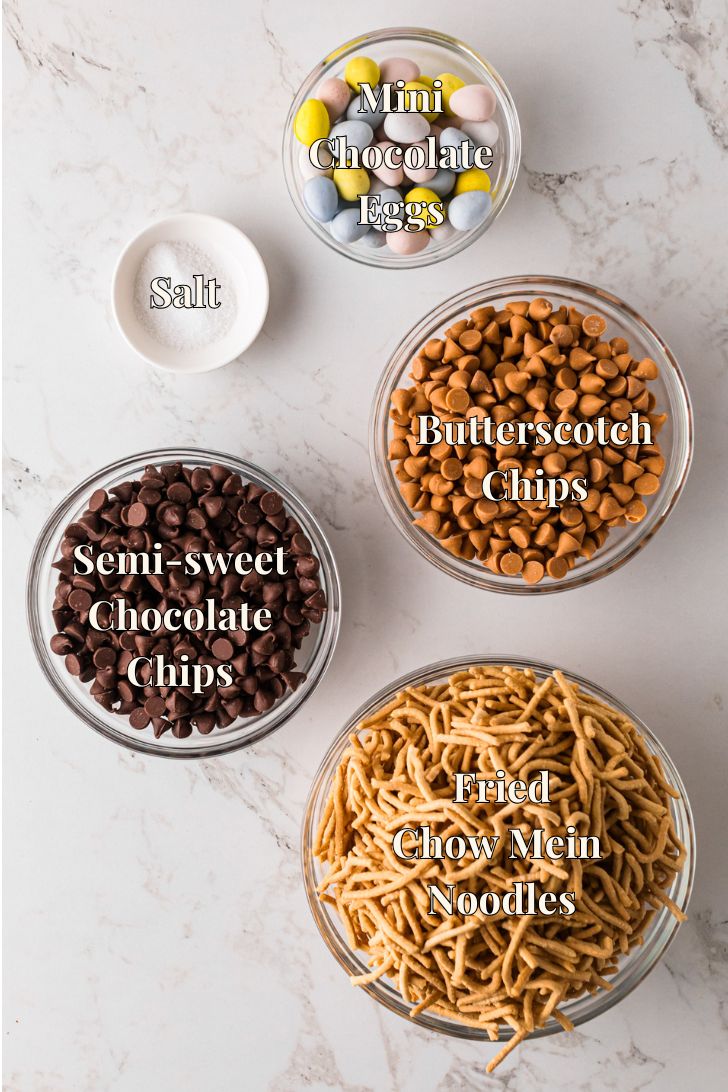 Ingredients for Easy No-Bake Bird's Nest Cookies