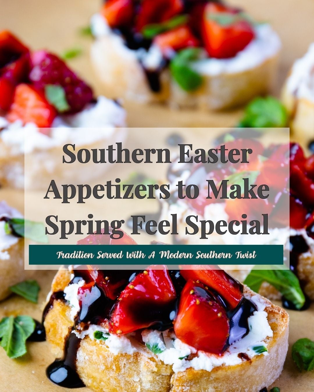 Southern Easter appetizers collection featuring deviled eggs, stuffed celery, dips, and finger foods for spring entertaining.