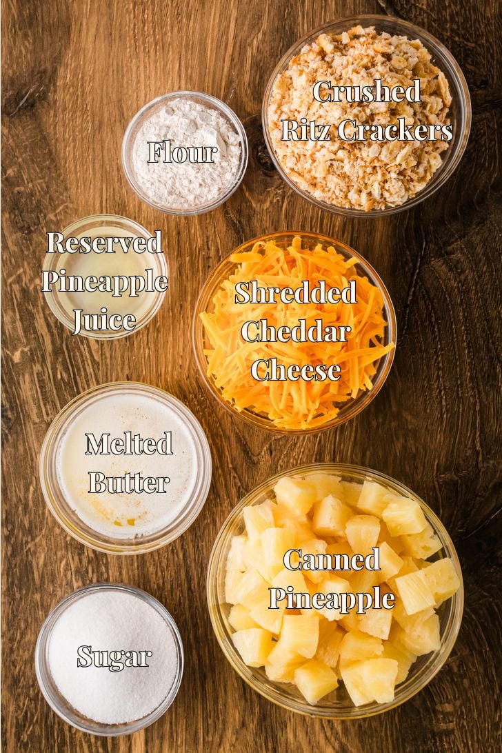Ingredients for Easy Southern Pineapple Casserole